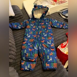 The Children's Place Blue Snowsuit with Animal Print